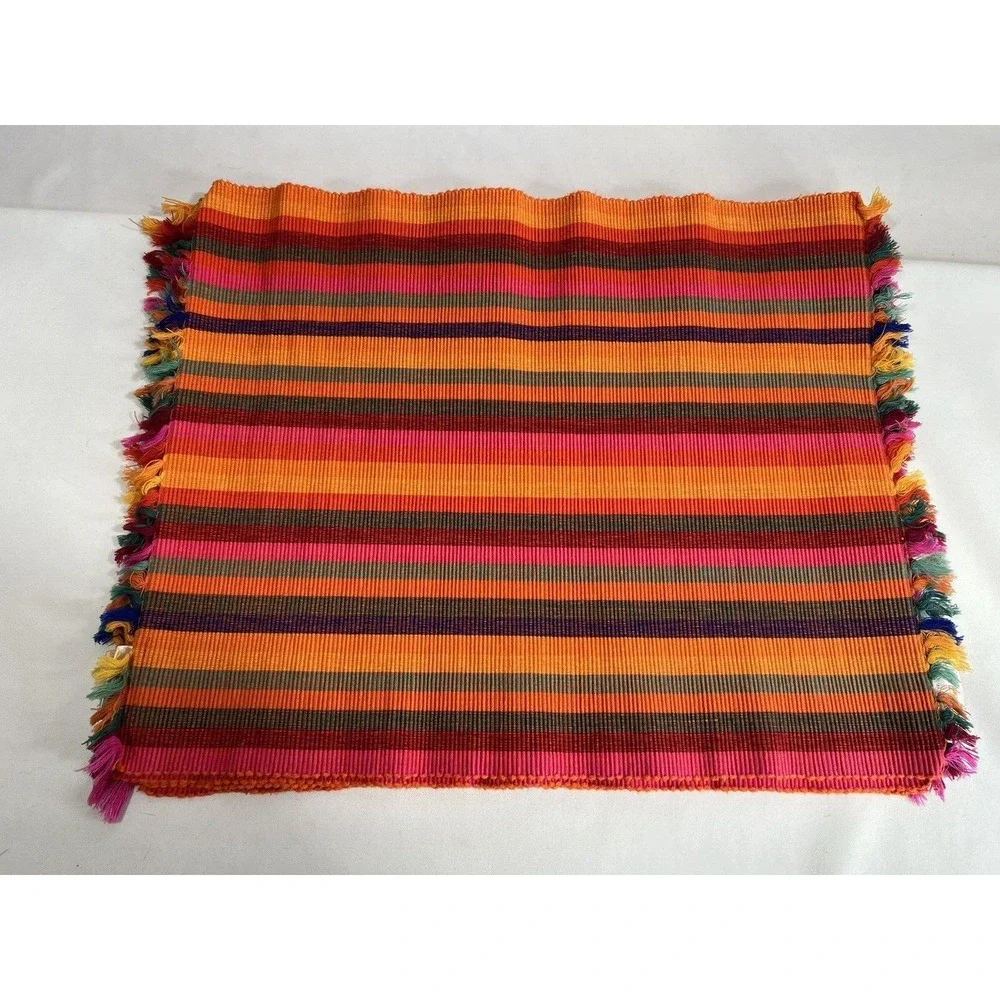 Crate And Barrel Placemats Set Of 4 Fiesta Stripe Cottagecore Table Decor